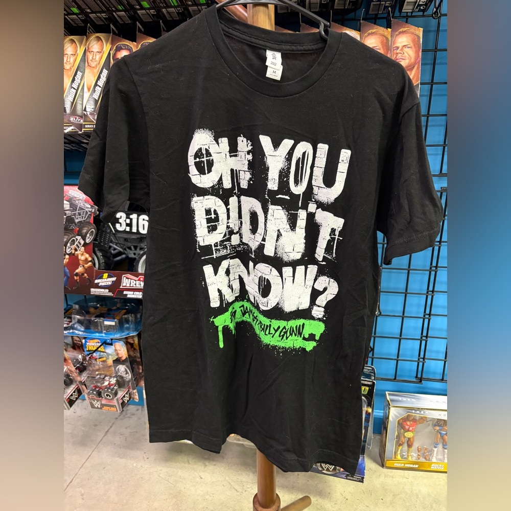 WWE Big Jamss & Billy Gunn - Black Graphic T-Shirt with White and Green Print